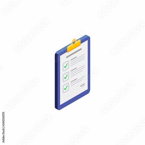 Checklist Isometric right view - White Background icon vector isometric. Flat style vector illustration.