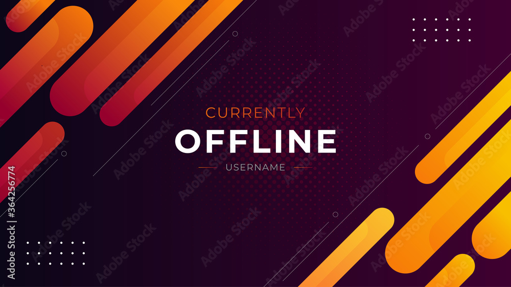 Currently Offline Twitch Banner Background Vector Template Liquid Geometric Background With Modern Design Stock ベクター Adobe Stock