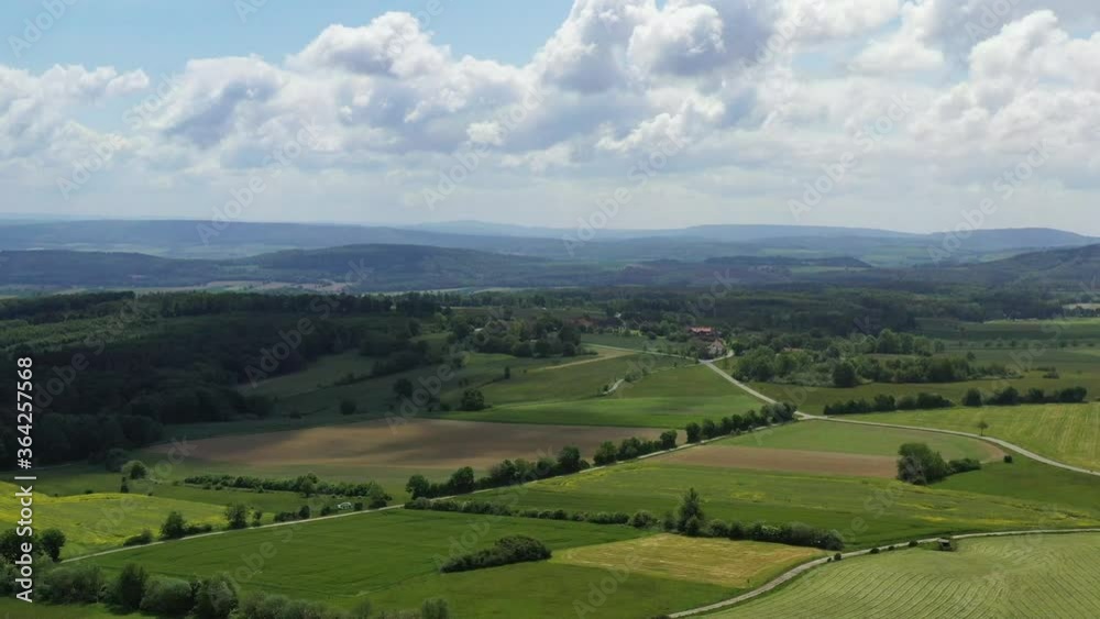 Drone flight over Lower Saxony landscape, Germany Drone flight over Lower Saxony landscape, Germany