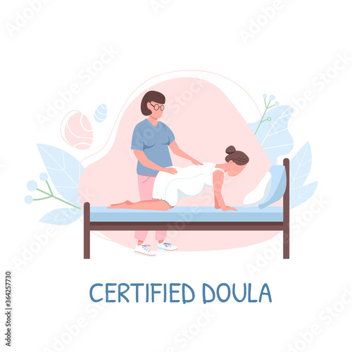 Midwife for childbirth flat color vector faceless character