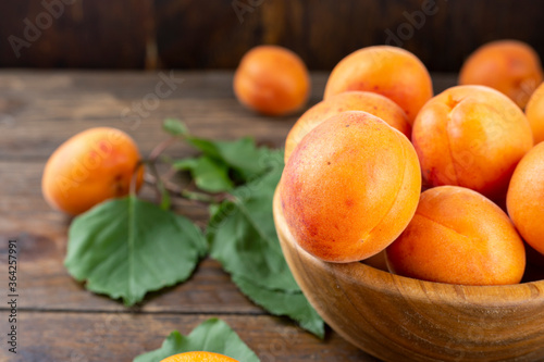 ripe apricots on the table