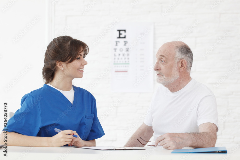 Vision test for senior patient Vision test for senior patient