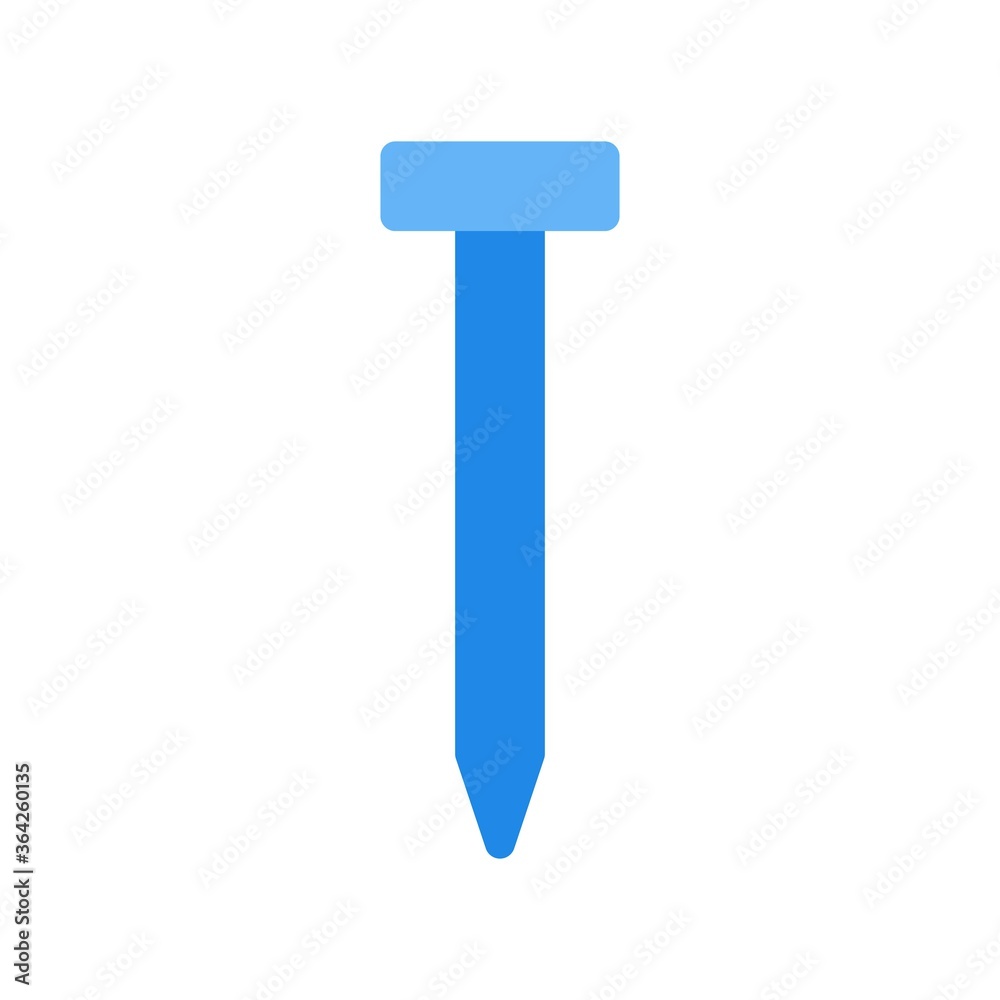 Metal nail icon illustration in flat design style. Repair, construction material sign. Metal nail icon illustration in flat design style. Repair, construction material sign.