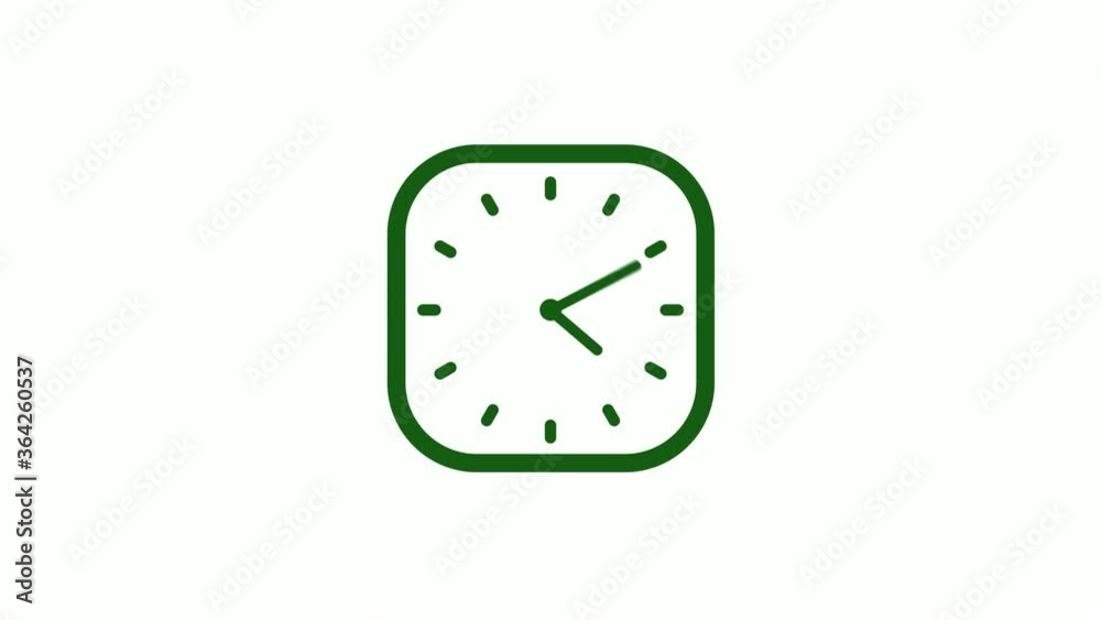 New green dark counting down clock animation video footage on white background,12 hours clock animation New green dark counting down clock animation video footage on white background,12 hours clock animation