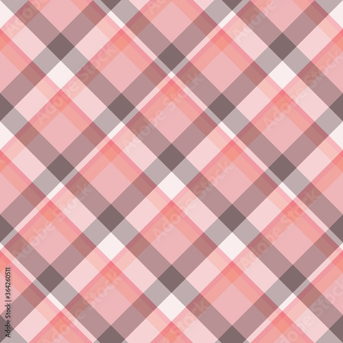 Seamless pattern in simple light pink and gray colors for plaid, fabric, textile, clothes, tablecloth and other things. Vector image. 2