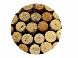 The ends of wine corks as a background