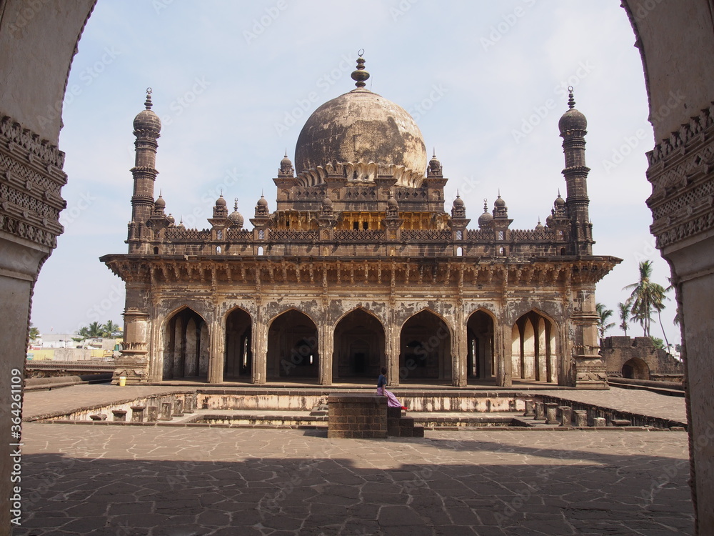 Fototapeta premium Beautiful building, Ibrahim Rauz, Bijapur, Karnataka, South India, India