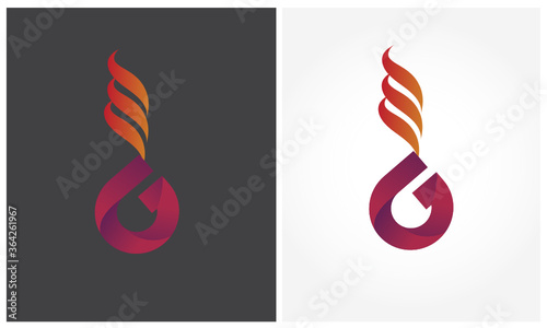 G letter logo with flames (ID: 364261967)