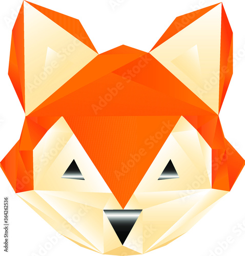 geometric colored fox logotype label brand emblem