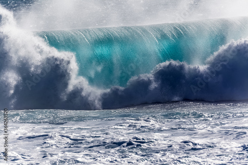 waves crashing on rocks