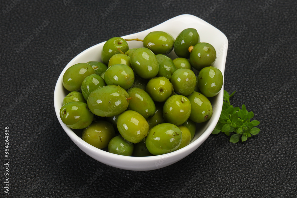 Green Campo Real olives in the bowl Green Campo Real olives in the bowl