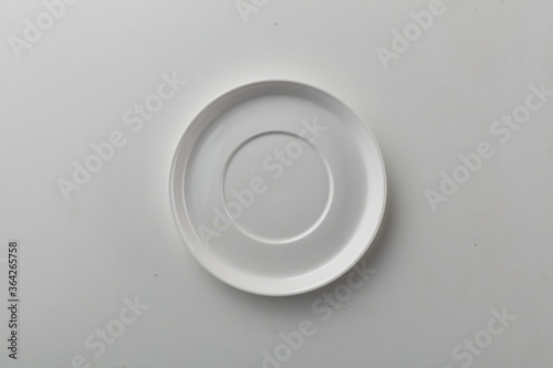 Top view shot of white circular plate.