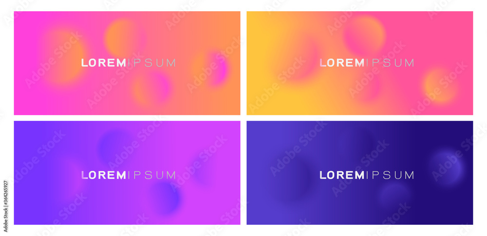 Set of colorful blur gradient on background  Trendy background for business or technology presentation. vector illustration