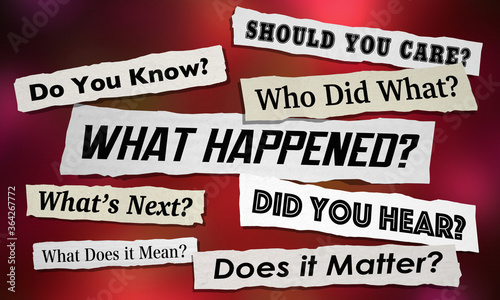 Canvas Print What Happened Newspaper Headlines Did You Know Have Heard 3d Illustration