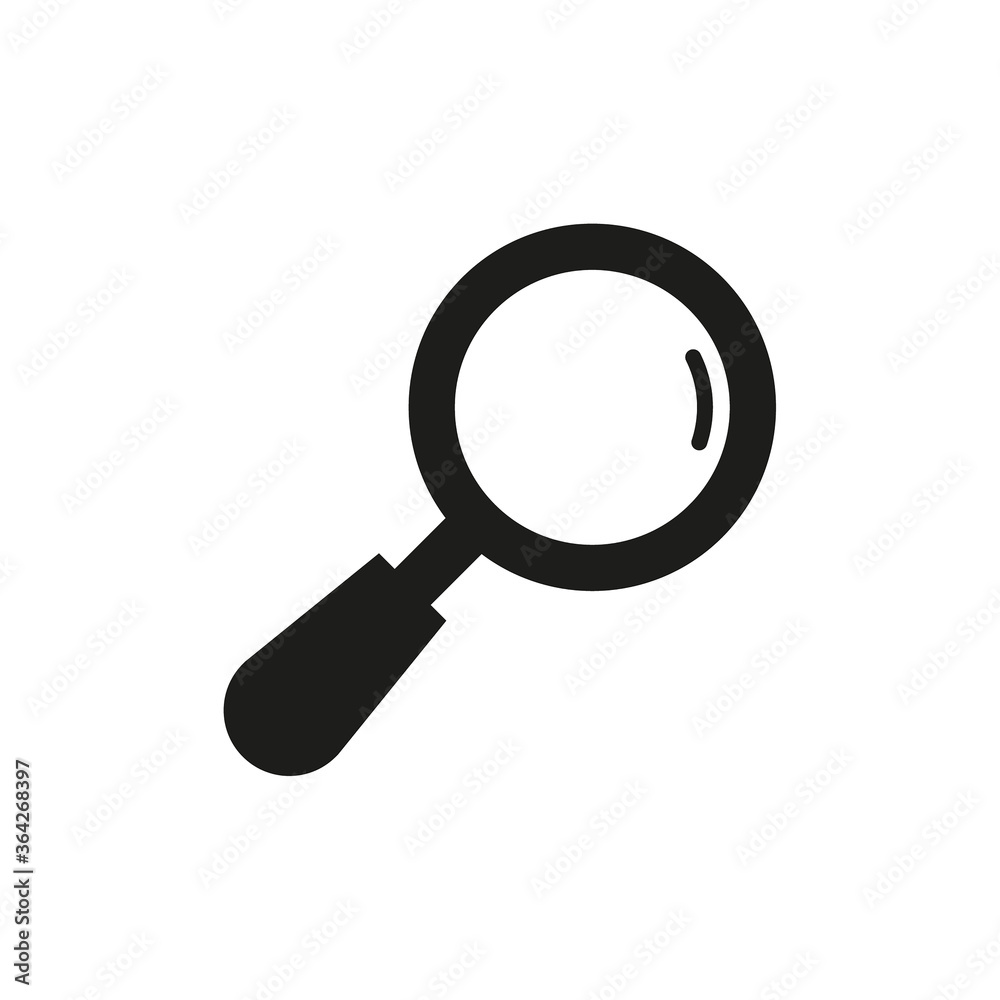 Magnifying glass vector icon. Search symbol on a white background Magnifying glass vector icon. Search symbol on a white background