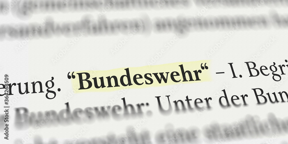 Bundeswehr Im Lexikon Mit Textmarker Markiert Stock Illustration ...