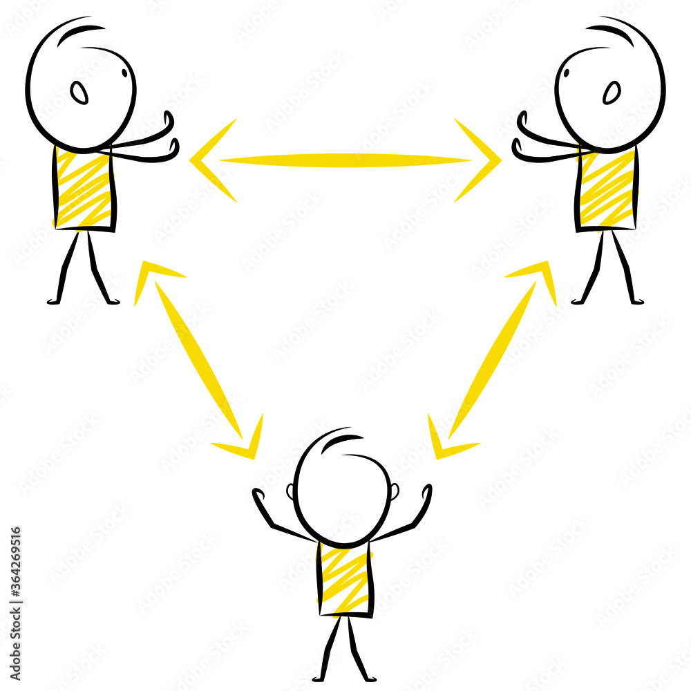 cartoon stickman stand with distance. Vector Illustration Stock Vector ...