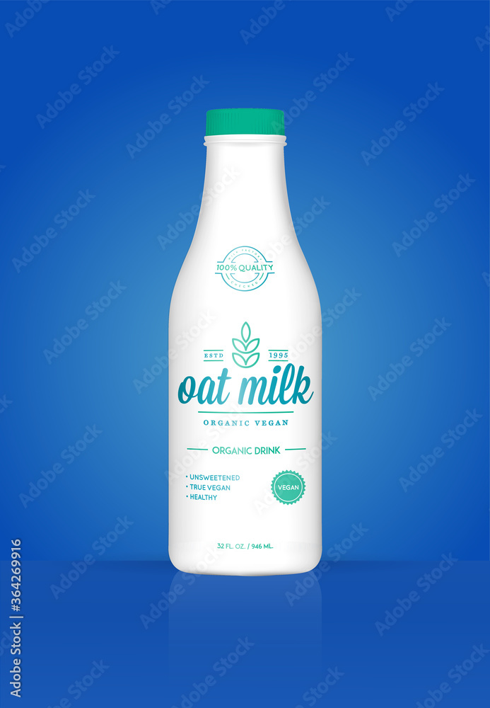 Oat Milk Oatmeal Bottle with Colorful Background. Healthy Organic Product. Vector Illustration. Advertising Template. Print. Oat Milk Oatmeal Bottle with Colorful Background. Healthy Organic Product. Vector Illustration. Advertising Template. Print.