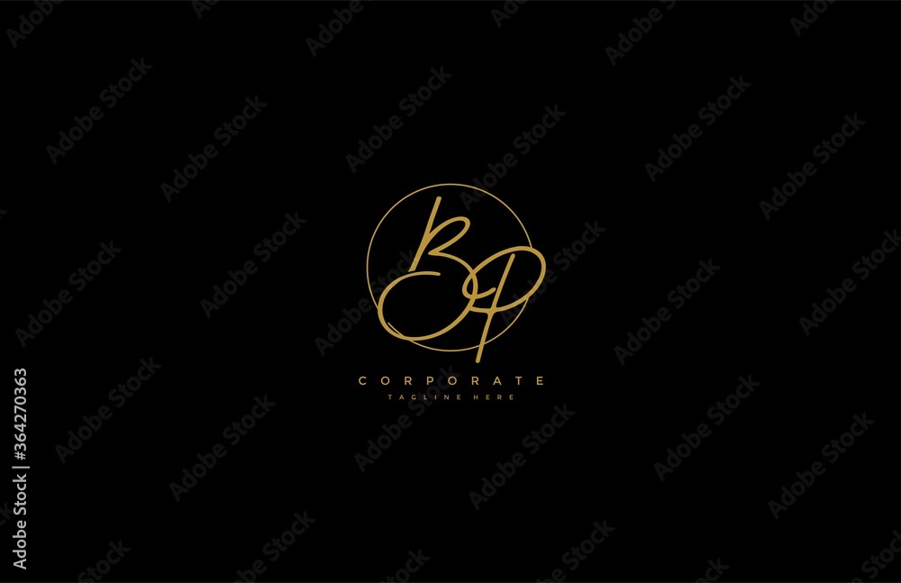 Ταπετσαρία Letter BP Logo Manual Elegant Minimalist Signature Logotype