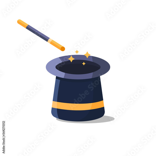 Flat vector illustration simple magician hats
