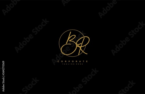 Letter BR Logo Manual Elegant Minimalist Signature Logotype