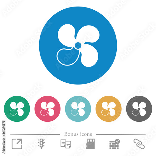 Car fan level 3 flat round icons