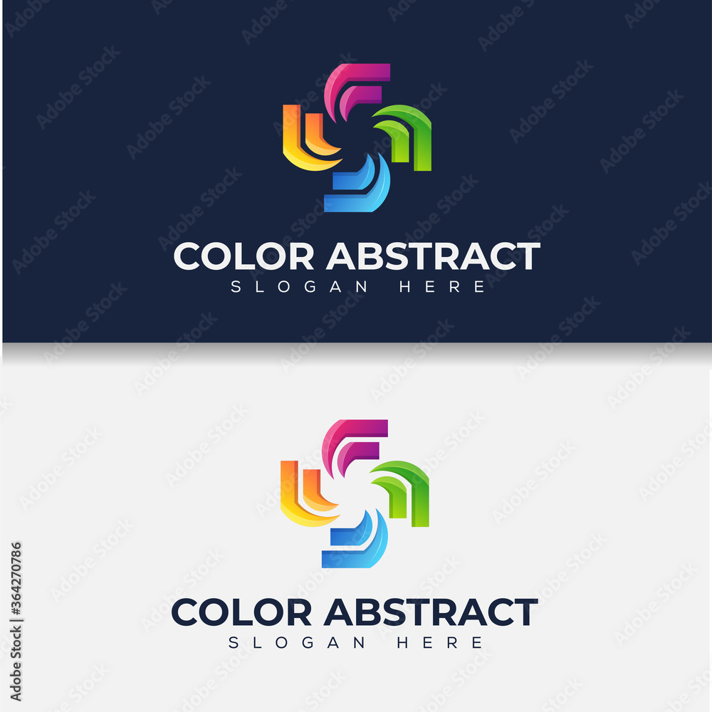 Obraz premium colorful abstract logo template with square concept