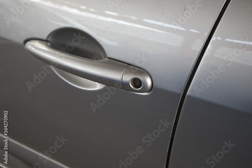 Close-up of driver's door lock on a modern car