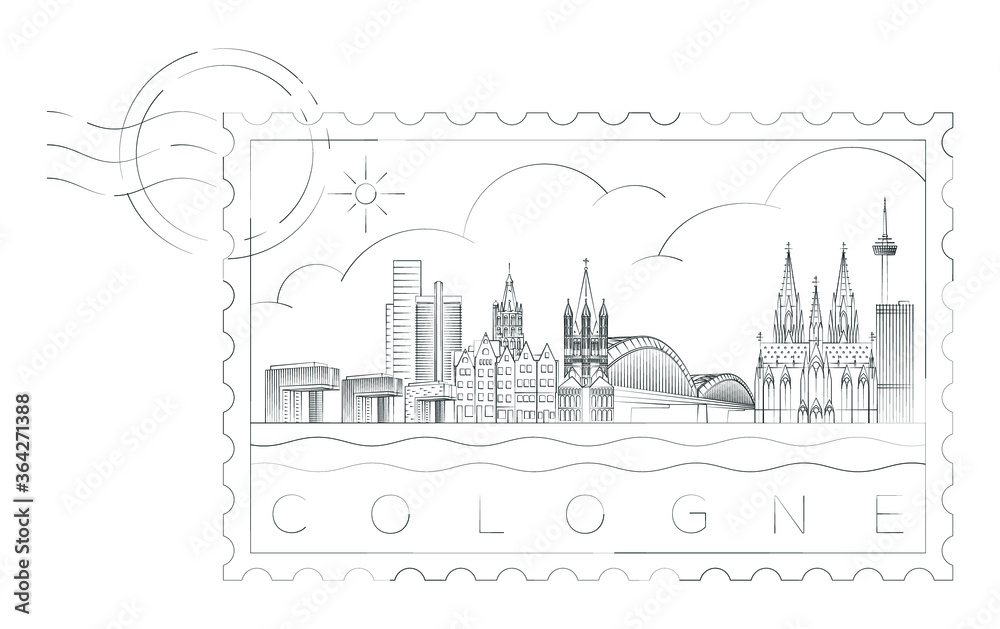 Cologne stamp, vector illustration and typography design, Germany Cologne stamp, vector illustration and typography design, Germany