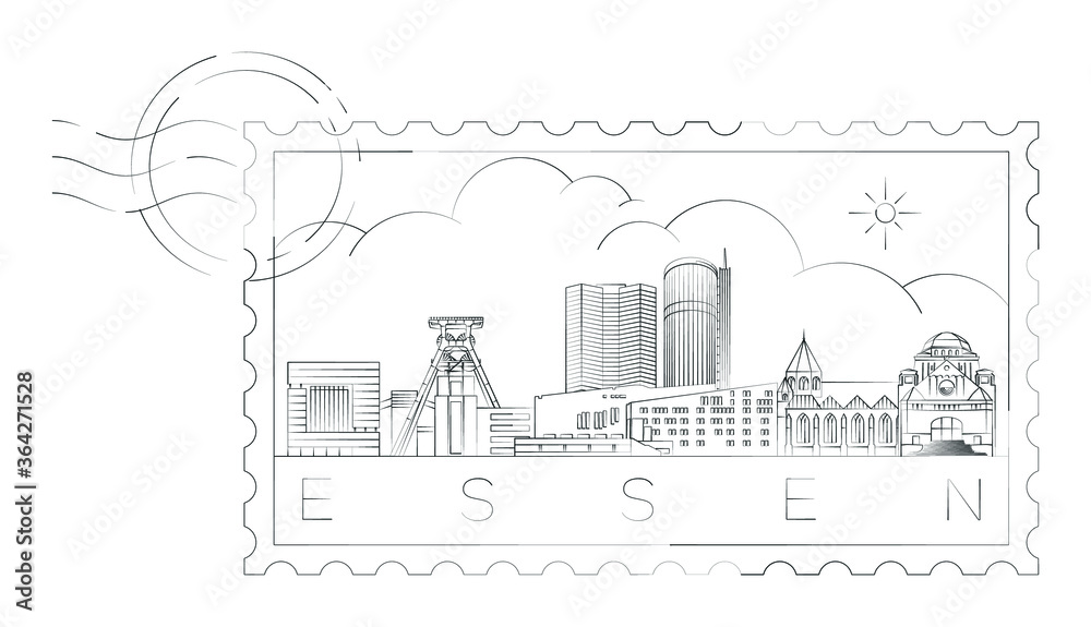 Obraz premium Essen stamp, vector illustration and typography design, Germany