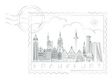 Frankfurt stamp, vector illustration and typography design, Germany