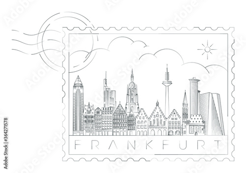 Frankfurt stamp, vector illustration and typography design, Germany
