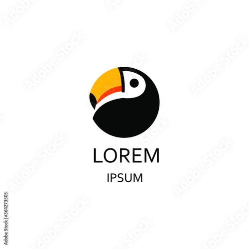 Abstract logo design with toucan bird.