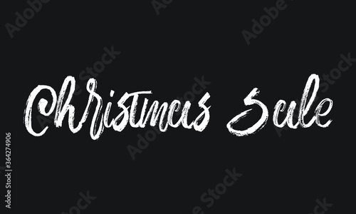 Christmas Sale Chalk white text lettering typography and Calligraphy phrase isolated on the Black background 