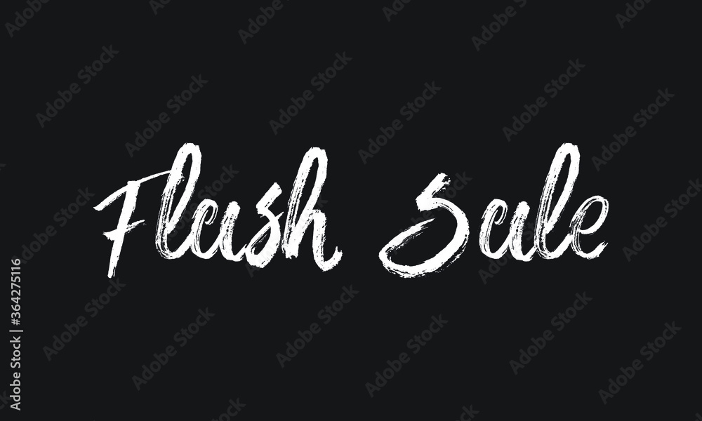 Flash Sale Chalk white text lettering typography and Calligraphy phrase isolated on the Black background 