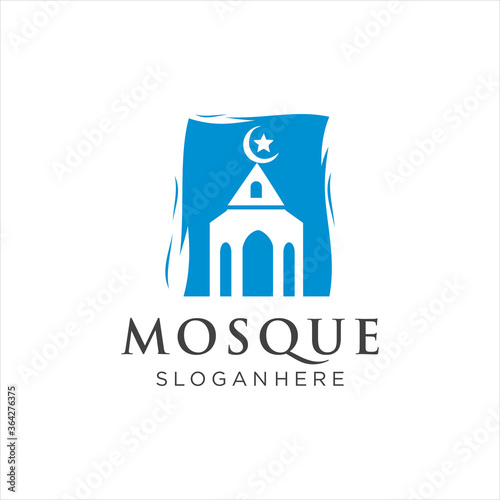 Canvas Print Islamic Mosque Logo Vector Icon Stock Vector
