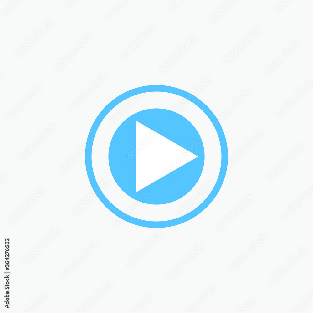 Play button icon in trendy flat style isolated on grey background. Play symbol for your web site design, logo, app, UI. Vector illustration Play button icon in trendy flat style isolated on grey background. Play symbol for your web site design, logo, app, UI. Vector illustration