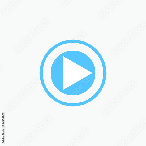 Free Download Play button icon in trendy flat style isolated on grey background. Play symbol for your web site design, logo, app, UI. Vector illustration - GFXLoad