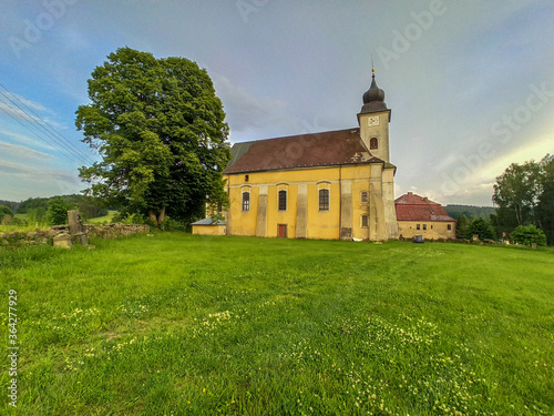 Lobendava, Czech republic - Church of the Visitation of Our Lady from 1712, northernmost church in the Czech republic. photo