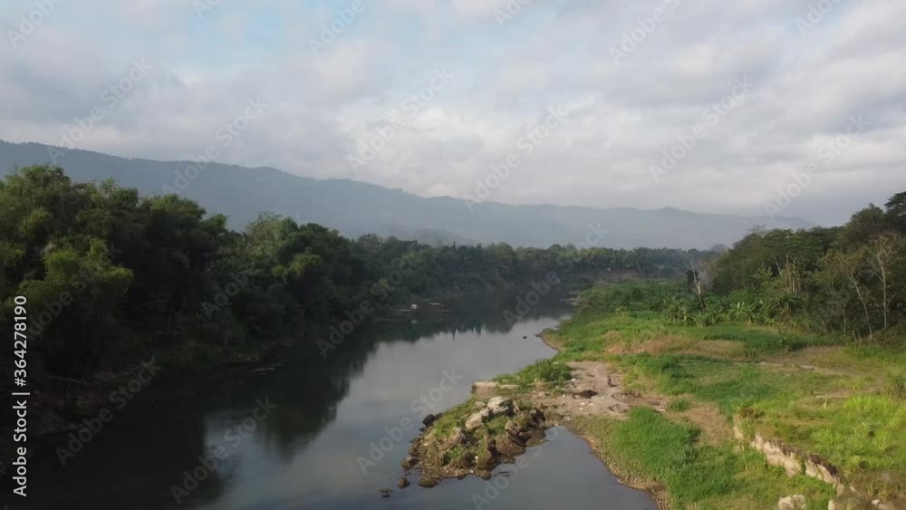aerial view of the Opak river in Pundong Bantul aerial view of the Opak river in Pundong Bantul