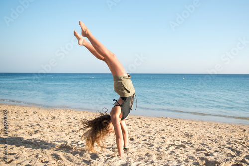 teenage girl at the beach