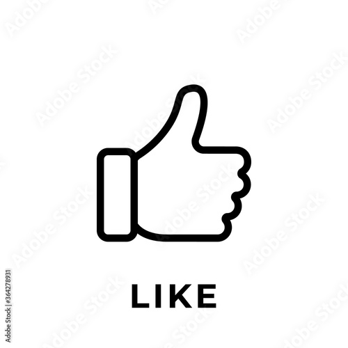 Like button icon for social media. Thumbs Up icon button Vector illustration design template. Like icon or button for video channel, blog, social media and background banner
