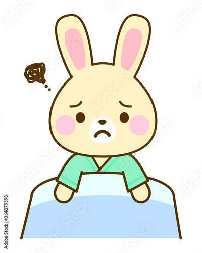 病院・小児科用　入院うさぎイラスト