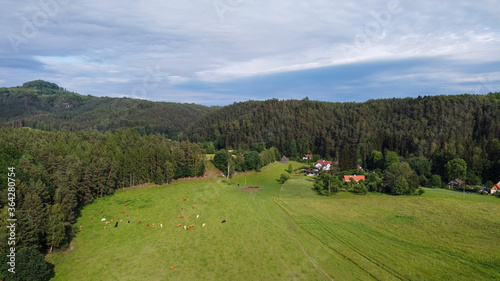 Drone Photography of the mountains near Decin photo