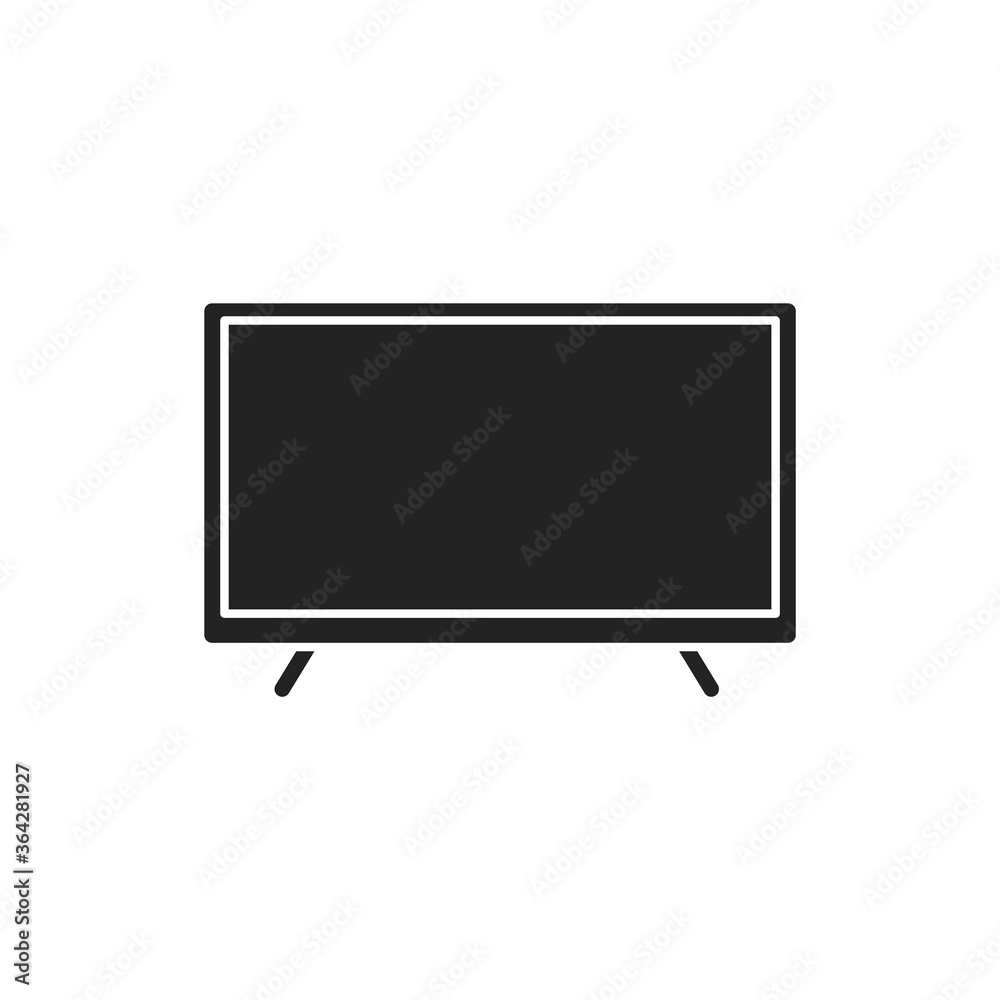 Naklejka premium TV display black glyph icon. Electronic device. Pictogram for web page, mobile app, promo.
