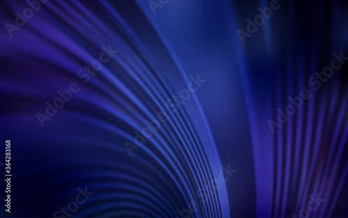 Dark BLUE vector background with lines. An elegant bright illustration with gradient. Colorful wave pattern for your design.