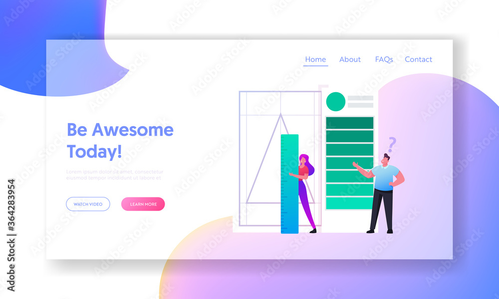 Creative Studio Working Process Landing Page Template. Client Order Graphic Designer to Create Company Logotype. Tiny Female Character Painting Triangle Logo Symbol. Cartoon People Vector Illustration Creative Studio Working Process Landing Page Template. Client Order Graphic Designer to Create Company Logotype. Tiny Female Character Painting Triangle Logo Symbol. Cartoon People Vector Illustration