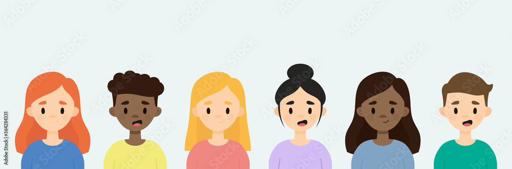 Diverse multiracial group of young people Diverse multiracial group of young people