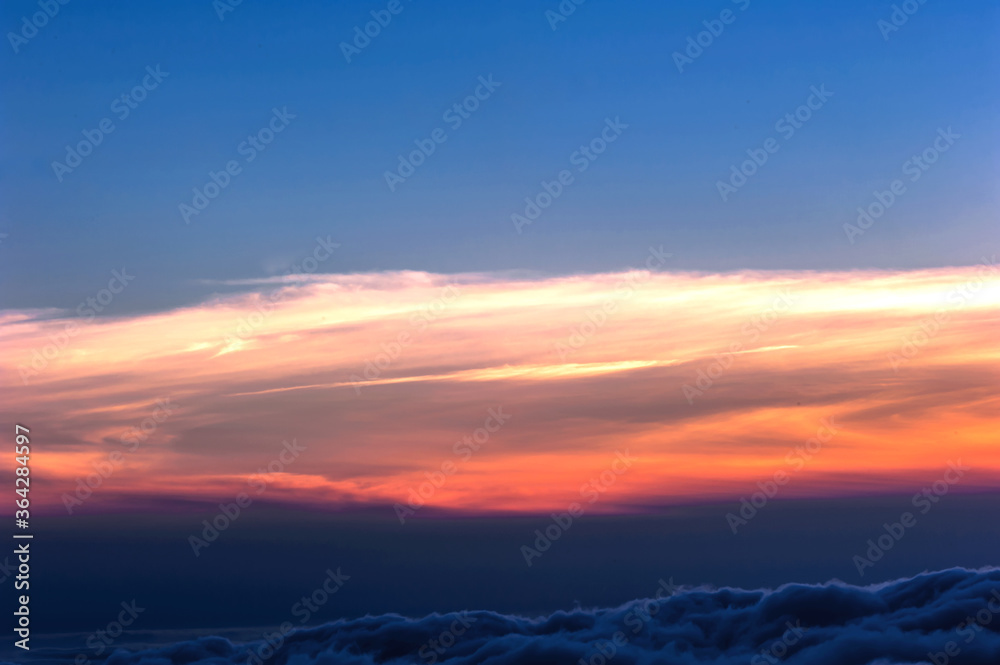 Beautiful sea of clouds at sunset on the top of the mountain. Beautiful sea of clouds at sunset on the top of the mountain.