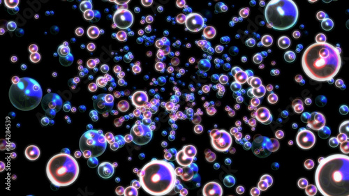 bubbles liquid 3d illustration render
